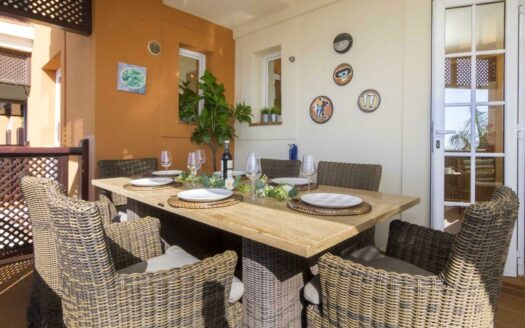 SOUTH FACING CORNER APARTMENT IN THE PART OF THE COMPLEX CLOSEST TO THE SEA IN MONTE CARRERA. FANTASTIC SEA VIEWS FROM EAST TO WEST. GARAGE SPACE AND STORAGE ROOM.