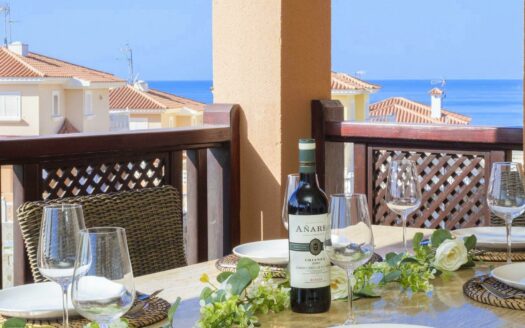 SOUTH FACING CORNER APARTMENT IN THE PART OF THE COMPLEX CLOSEST TO THE SEA IN MONTE CARRERA. FANTASTIC SEA VIEWS FROM EAST TO WEST. GARAGE SPACE AND STORAGE ROOM.