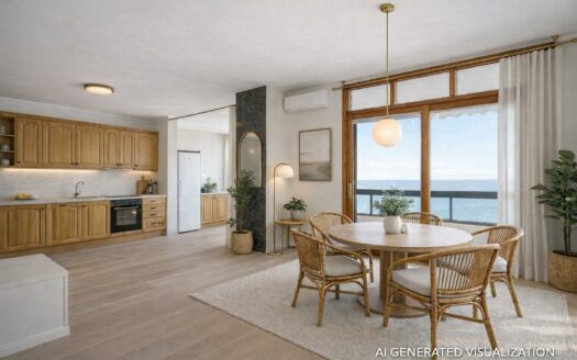 Two studios combined into an apartment with the sea as a backdrop